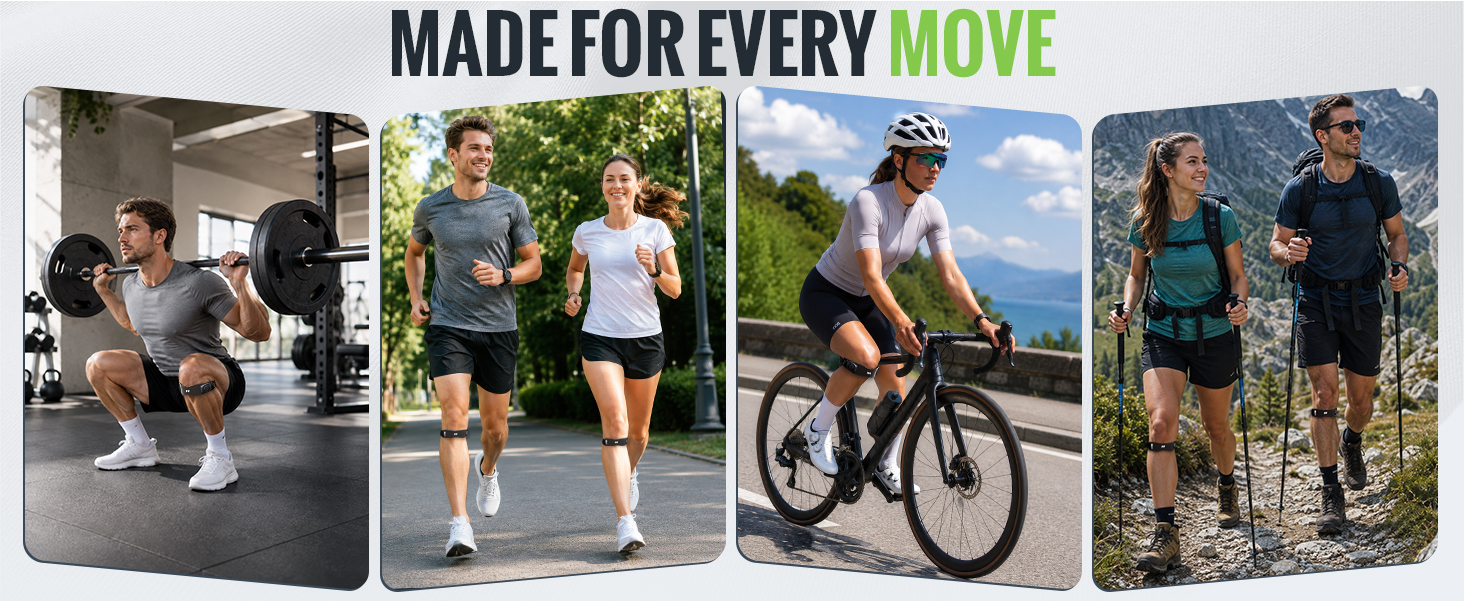 Fitness, running, cycling and hiking movement scenes